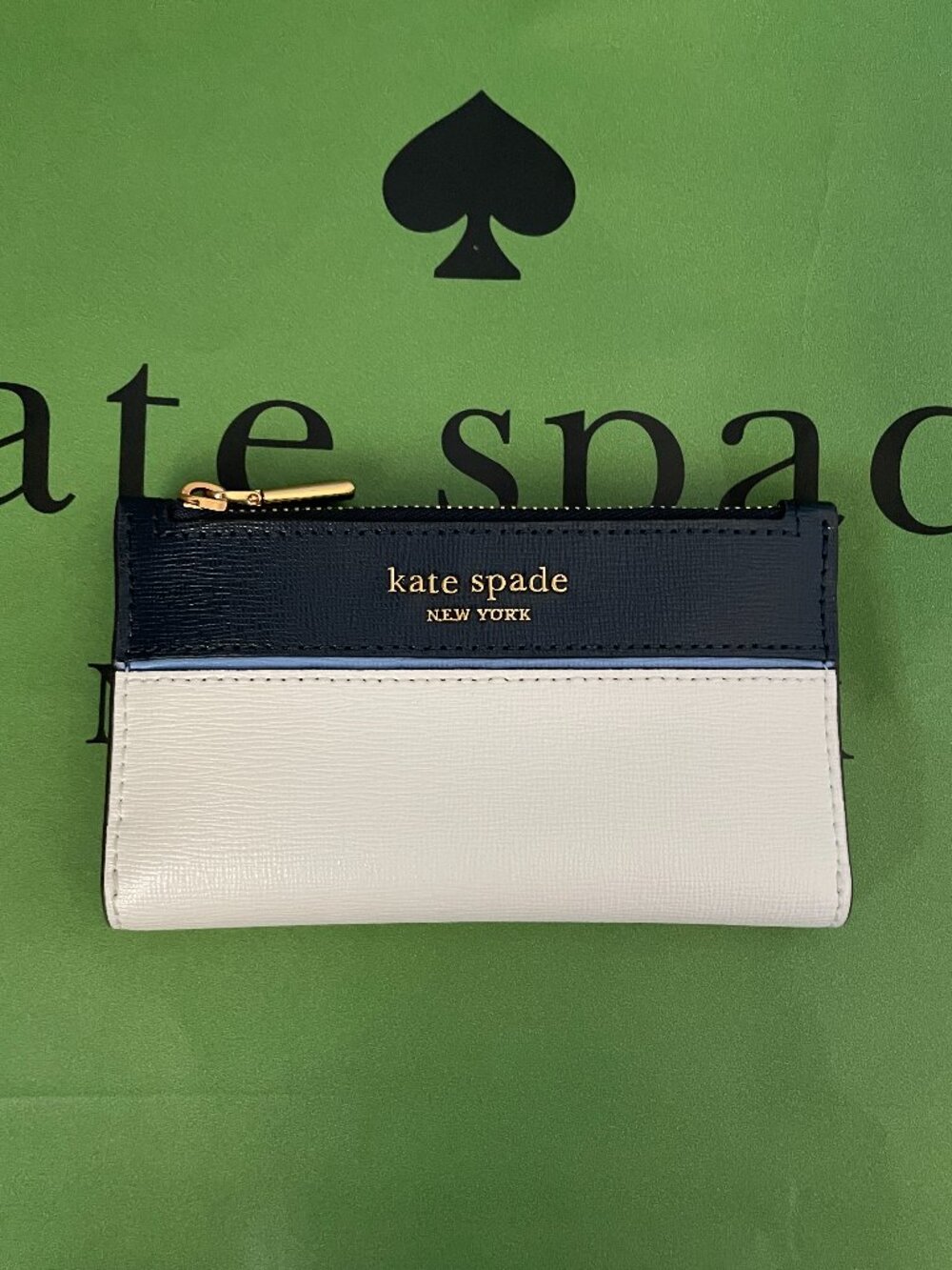 NWT kate spade Morgan Colorblocked Small Slim Bifold Wallet